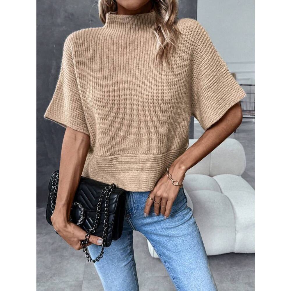 L'Academie Tan Ribbed Sweater
